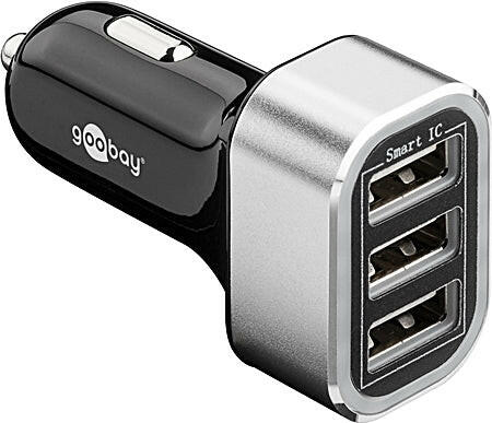 Transformador Isqueiro DC12V/DC5V 5,5A 3xUSB-Energia-Goobay-Music Stage