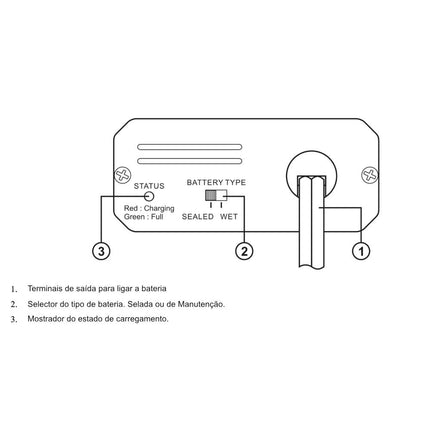 Carregador Baterias de Chumbo 12V 5A