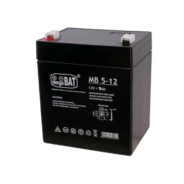 Bateria Ácida 12V 5Ah (90x101x70mm)-Energia-megaBAT-Music Stage