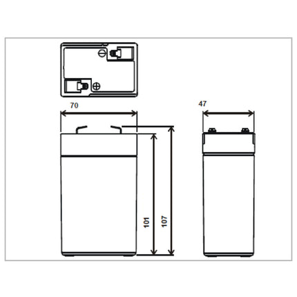 Bateria Ácida 6V 5Ah (70x100x47mm)-Energia-MW POWER-Music Stage