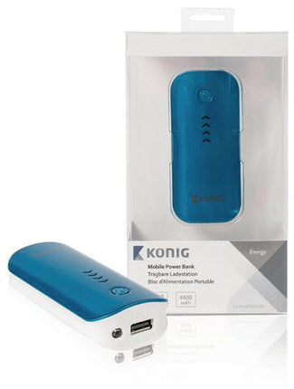 Carregador Portátil USB (Power Bank) 5V 1A - 4400mAh-Energia-Konig-Music Stage