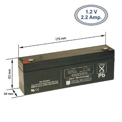 Bateria Ácida 12V 2,2Ah (175x62x34mm)-Energia-Diamec-Music Stage