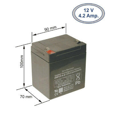 Bateria Ácida 12V 4,2Ah (90x100x70mm)-Energia-Diamec-Music Stage