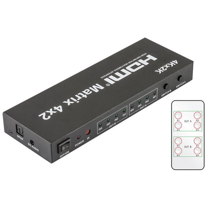 Matrix HDMI 4x2 (4 Entradas x 2 Saídas) c/ Comando