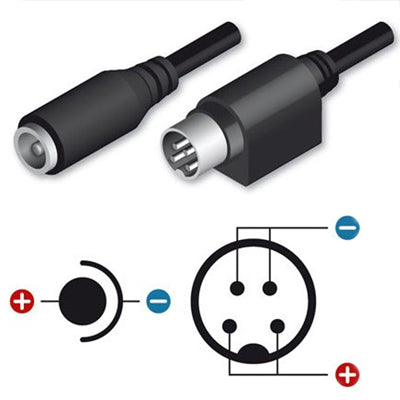 Adaptador Alimentação DC Macho Ø2,5x5,5mm/ Mini Din 4Pin-Fichas e cabos-SMI-Music Stage