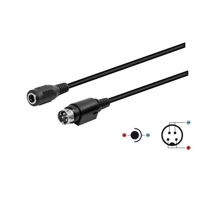 Adaptador Alimentação DC Macho Ø2,1x5,5mm/ Mini Din 4Pin