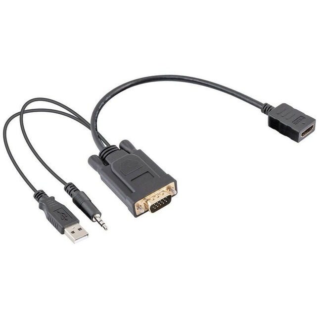 Adaptador HDMI p/ VGA+3,5mm - Preto-Fichas e cabos-Nimo-Music Stage