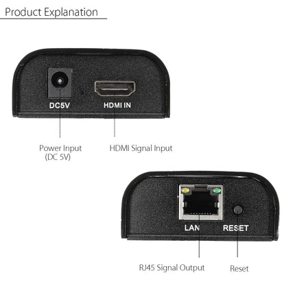 Extensor HDMI via Cat5e/6 máx 120mt - Emissor-Tv audio video-SMI-Music Stage