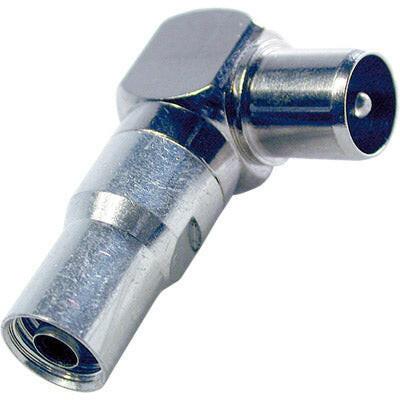Ficha TV Macho Cravar RG6 Curva 90º - Metal-Fichas e cabos-SMI-Music Stage
