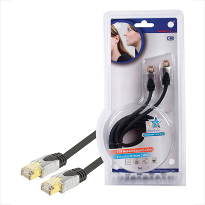 Cabo FTP CAT5e Flexível 5mt - Metal Douradas-Fichas e cabos-HQ-Music Stage