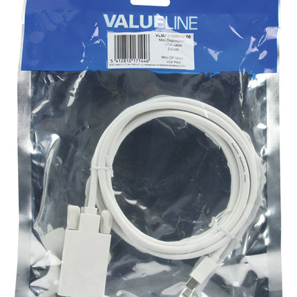 Cabo Mini DisplayPort Macho / VGA Macho 2mt-Cabos-Valueline-Music Stage