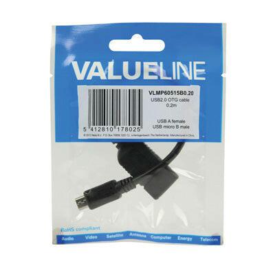 Adaptador Micro USB "B" Macho / USB "A" Fêmea ( OTG ) 20cm-Fichas e cabos-Nimo-Music Stage