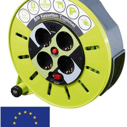 Enrolador de Cabo 4 Vias c / Protecção - 8m c / Interruptor-Electricidade-Masterplug-Music Stage