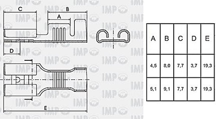 Terminal Faston Fêmea - 6,3mm - 2,5mm²-Electricidade-SMI-Music Stage