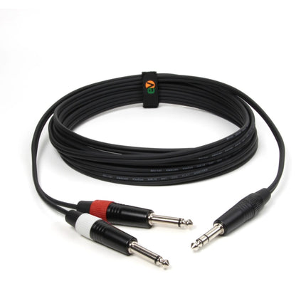 Cabo 6,35 Macho ST / 2x 6,35 Macho Mono 5mt-Cabos-Emelec-Music Stage