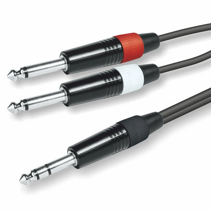 Cabo 6,35 Macho ST / 2x 6,35 Macho Mono 5mt-Cabos-Emelec-Music Stage