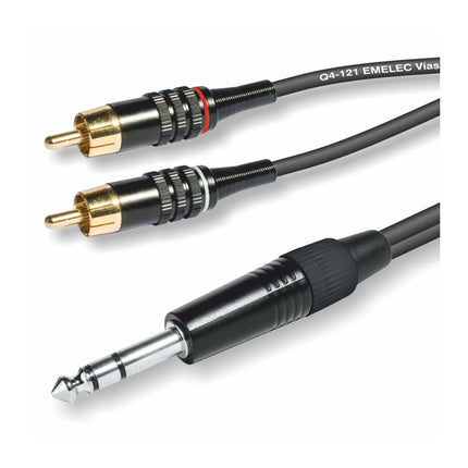 Cabo 2x RCA Macho / 6,35 Macho ST 5mt-Auriculares-Emelec-Music Stage