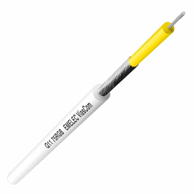 Cabo Coaxial Ø3,0mm Branco 100mt-Fichas e cabos-Emelec-Music Stage