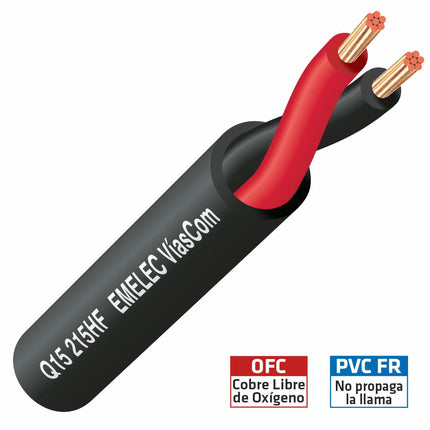 Cabo Coluna 2x1,5mm² Redondo FRLSZH 300 metros Cobre