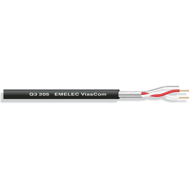 Cabo Microfone Ø3,6mm 2 Cond.+ Malha Preto 100mt - Bobine-Fichas e cabos-Emelec-Music Stage