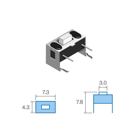 Pulsador DC 3.72mm - 7,3x4,3mm-Componentes eletronicos-SMI-Music Stage
