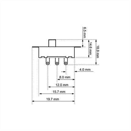 Interruptor Deslizante Mini - 2 Posições - 6 Pinos-Componentes eletronicos-SMI-Music Stage