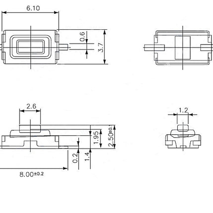 Pulsador DC SMD - 12V - 50mA