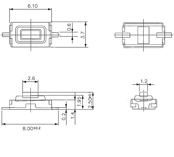 Pulsador DC SMD - 12V - 50mA