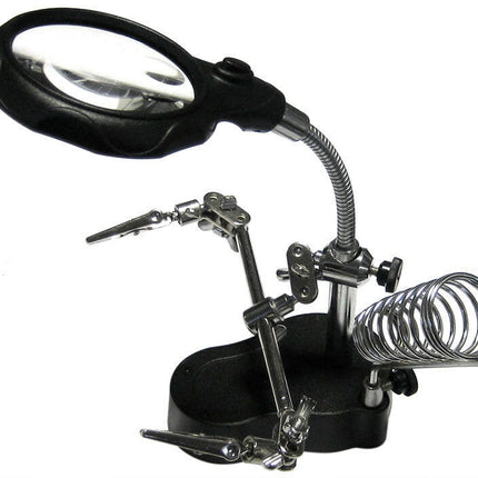 Suporte para Soldar c/ Garras + Lupa + Suporte Ferro Soldar-Ferramentas-SMI-Music Stage