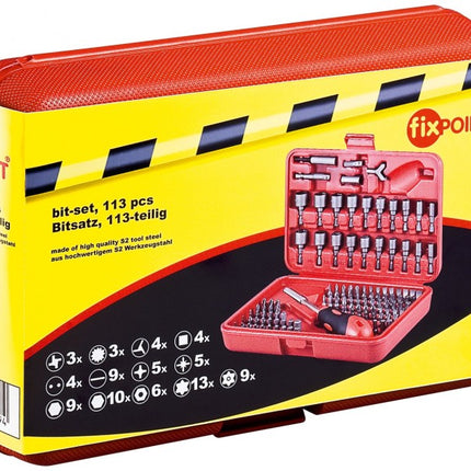 Kit Ferramenta - Chave + Bits - 113 Peças-Apoio tacnicobricol-Fixpoint-Music Stage