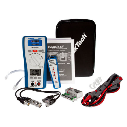 Multímetro Digital c/ Testador Rede RJ45 - 600V AC/DC 20Mohm-Instrumentacao-PeakTech-Music Stage