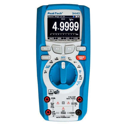 Multímetro Digital Gráfico 1000V AC/DC 10A RMS Bluetooth-Instrumentacao-PeakTech-Music Stage
