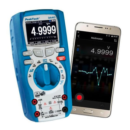 Multímetro Digital Gráfico 1000V AC/DC 10A RMS Bluetooth-Instrumentacao-PeakTech-Music Stage