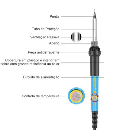 Ferro Soldar 60W 200º a 450ºC-Soldadura-SMI-Music Stage