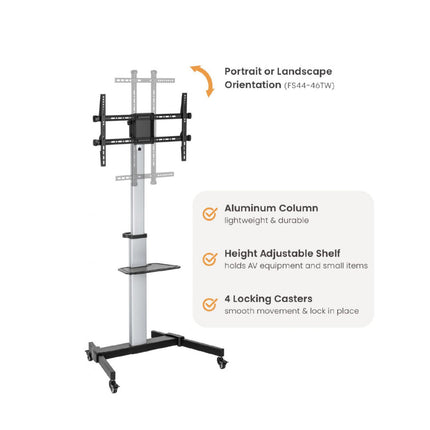 Suporte LCD/LED 37-86" Chão c/ Rodas Vesa 600-Tv audio e video-Equip-Music Stage