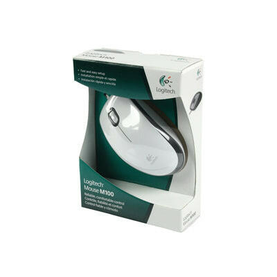 Rato Óptico USB Logitech M100 - Branco-Informatica e Multimedia-Logitech-Music Stage