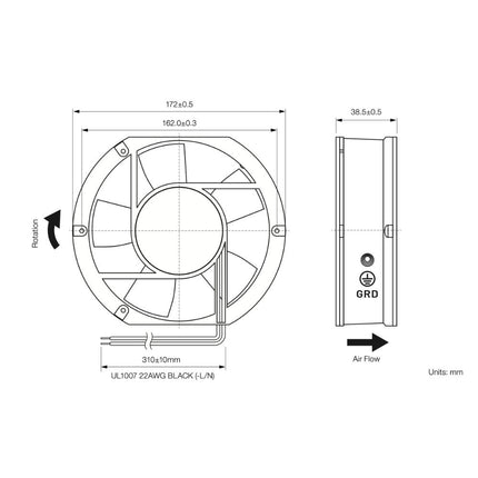 Ventilador AC230V - 172X150X51mm-Componentes eletronicos-Luft-Music Stage