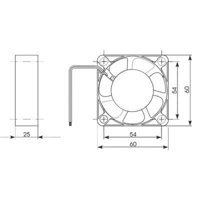 Ventilador DC12V - 60x60x25mm-Componentes eletronicos-SMI-Music Stage