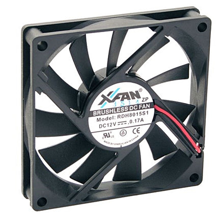 Ventilador DC12V - 80x80x15mm - 2 Fios-Componentes eletronicos-XFAN-Music Stage