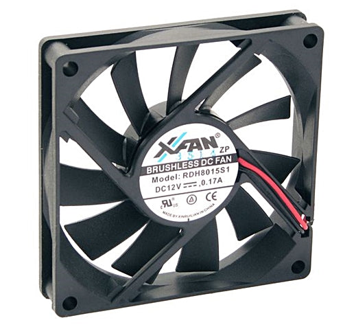 Ventilador DC12V - 80x80x15mm - 2 Fios-Componentes eletronicos-XFAN-Music Stage