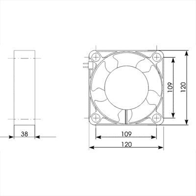 Ventilador AC 120V - 120x120x38mm-Componentes eletronicos-Luft-Music Stage