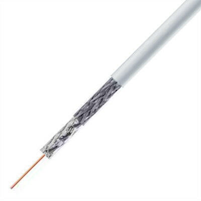 Cabo Coaxial RG6 Ø5,0mm Branco 100mt - Bobine-Fichas e cabos-Teka-Music Stage