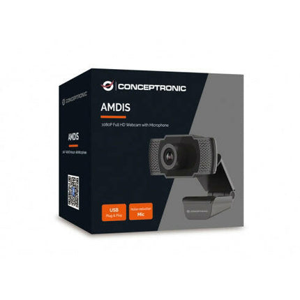 Webcam 1080P Full HD c/ Microfone-Vigilancia e Seguranca-Conceptronic-Music Stage