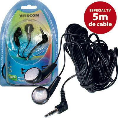 Auriculares Ficha 3,5 para TV 5mt-Som e luz-Vitecom-Music Stage