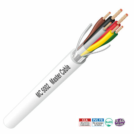 Cabo Intercomunicador Trançado 6x0,22mm² + 2x0.60mm²-Fichas e cabos-MasterCable-Music Stage