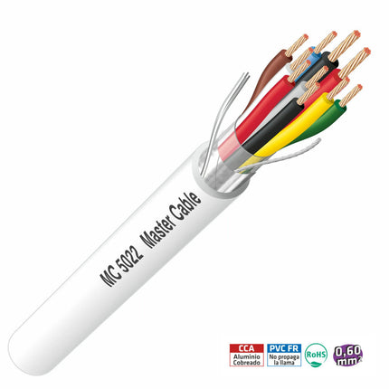 Cabo Intercomunicador Trançado 8x0,22mm² + 2x0.60mm²-Fichas e cabos-MasterCable-Music Stage