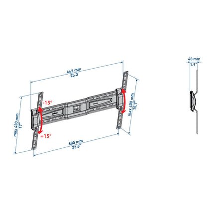 Suporte LCD/LED 50-82" Inclinável Vesa máx 600 Preto 600ST-Tv audio e video-Meliconi-Music Stage