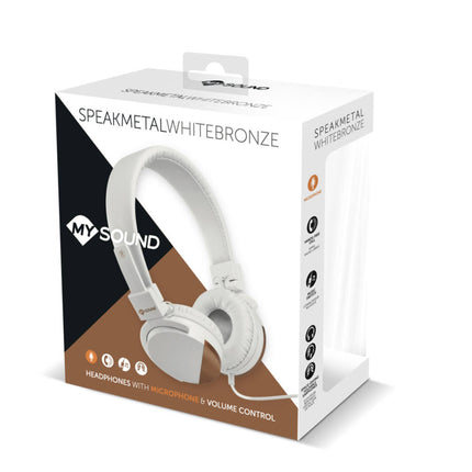 Auscultadores Ficha 3,5 Branco - SPEAK METAL-Som e luz-Meliconi-Music Stage