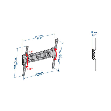 Suporte LCD/LED 40-65" Inclinável Vesa 200-300-400 ET400-Tv audio e video-Meliconi-Music Stage