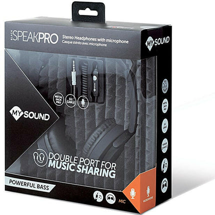 Auscultadores Ficha 3,5 c/ Micro Preto - Speaker PRO-Som e luz-Meliconi-Music Stage